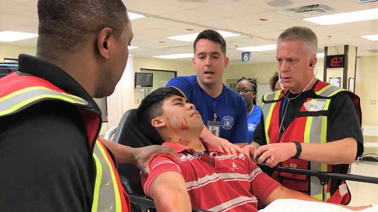 Medical response training at the CDP.